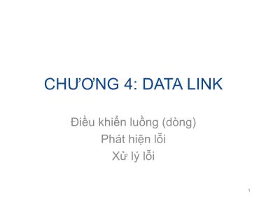 Giáo trình Mạng máy tính - Chương 4: Data link