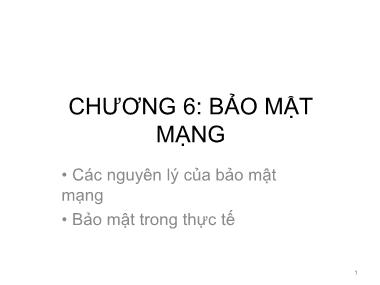 Giáo trình Mạng máy tính - Chương 6: Bảo mật mạng