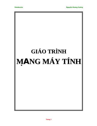 Giáo trình Mạng máy tính - Nguyễn Hoàng Cương