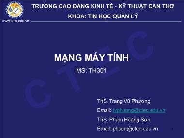 Giáo trình Mạng máy tính - Trang Vũ Phương