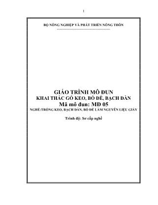 Giáo trình Mô đun khai thác gỗ keo-bồ đề-bạch đàn