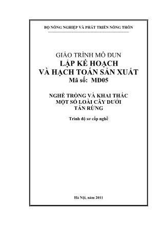 Giáo trình Mô đun lập kế hoạch và hạch toán sản xuất