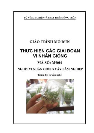 Giáo trình Mô đun thực hiện các giai đoạn vi nhân giống