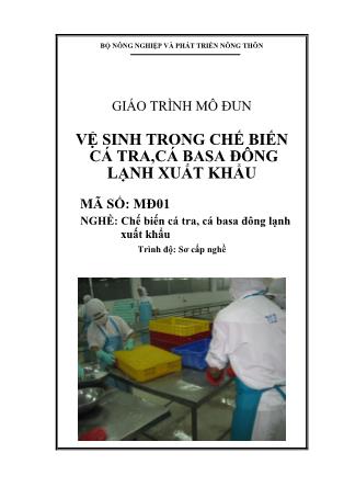 Giáo trình Mô đun vệ sinh trong chế biến cá tra,cá basa đông lạnh xuất khẩu