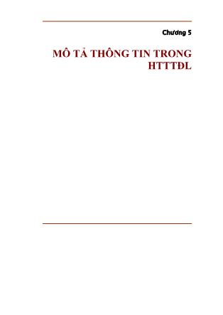 Giáo trình Mô tả thông tin trong HTTTĐL