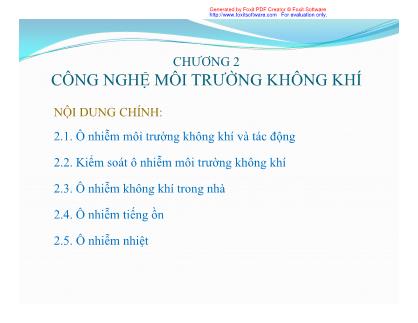 Giáo trình Môi trường và con người - Chương 2: Công nghệ môi trường không khí