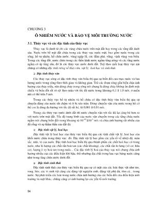 Giáo trình Môi trường và con người - Chương 3: Ô nhiễm nước và bảo vệ môi trường nước