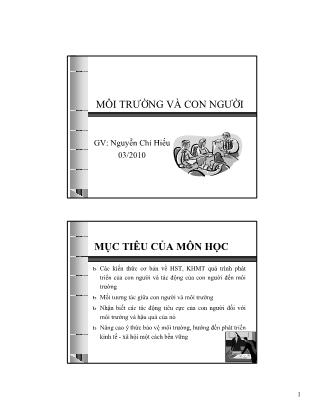 Giáo trình Môi trường và con người - Nguyễn Chí Hiếu