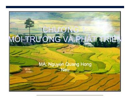 Giáo trình Môi trường và phát triển - Nguyễn Quang Hồng