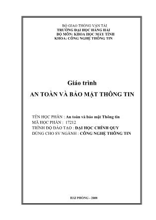 Giáo trình môn học An toàn và bảo mật thông tin