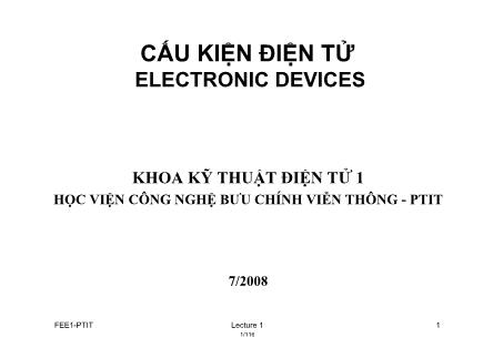 Giáo trình môn học Cấu kiện điện tử