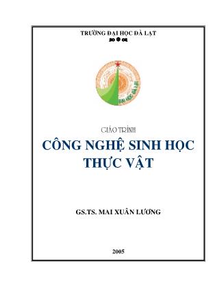 Giáo trình môn học Công nghệ sinh học Thực vật