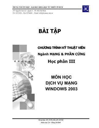 Giáo trình Môn học Dịch vụ mạng Windows 2003