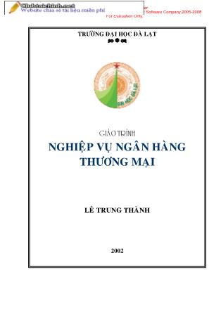 Giáo trình môn học Nghiệp vụ Ngân hàng thương mại - Lê Trung Thành