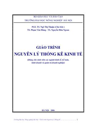 Giáo trình môn học Nguyên lý thống kê kinh tế