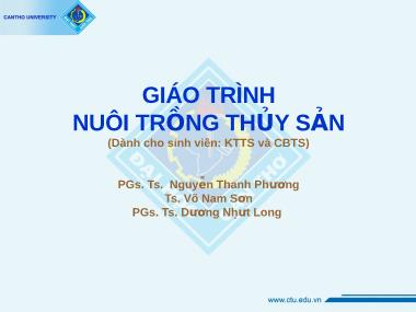 Giáo trình môn học Nuôi trồng thủy sản - Nguyễn Thanh Phương