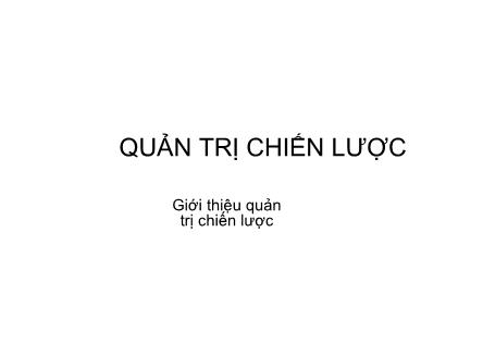 Giáo trình môn học Quản trị chiến lược