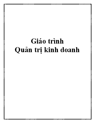 Giáo trình môn học Quản trị kinh doanh