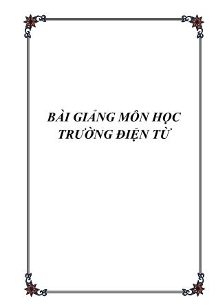 Giáo trình môn học Trường điện từ