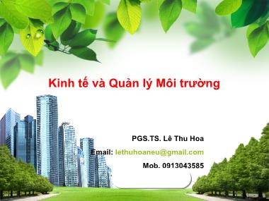 Giáo trình môn Kinh tế và Quản lý Môi trường - Lê Thu Hoa