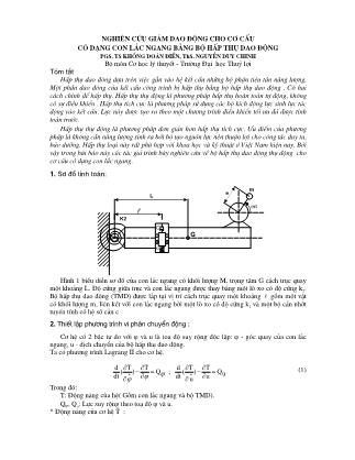 Giáo trình Nghiên cứu giảm dao động cho cơ cấu có dạng con lắc ngang bằng hô hấp thụ dao động