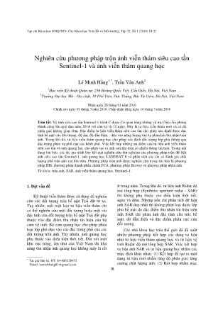 Giáo trình Nghiên cứu phương pháp trộn ảnh viễn thám siêu cao tần Sentinel-1 và ảnh viễn thám quang học - Lê Minh Hằng