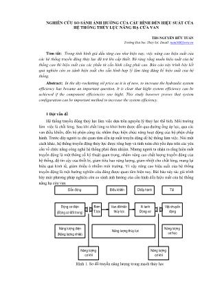 Giáo trình Nghiên cứu so sánh ảnh hưởng của cấu hình đến hiệu suất của hệ thống thủy lực nâng hạ cửa van - Nguyễn Hữu Tuấn