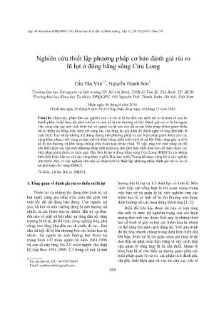 Giáo trình Nghiên cứu thiết lập phương pháp cơ bản đánh giá rủi ro lũ lụt ở đồng bằng sông Cửu Long - Cấn Thu Văn