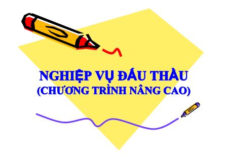 Giáo trình Nghiệp vụ đấu thầu