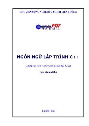 Giáo trình Ngôn ngữ lập trình C++ - Trần Đình Quế