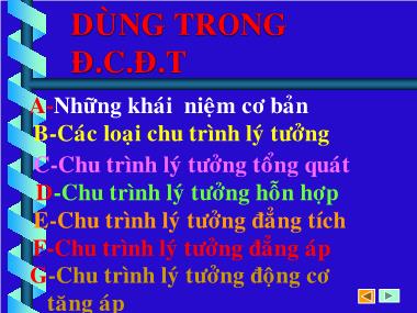 Giáo trình Nguyên lý động cơ đốt trong - Chương 1: Tổng quát động cơ đốt trong