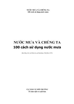 Giáo trình Nước mưa và chúng ta 100 cách sử dụng nước mưa