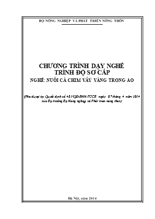 Giáo trình Nuôi cá chim vây vàng trong ao