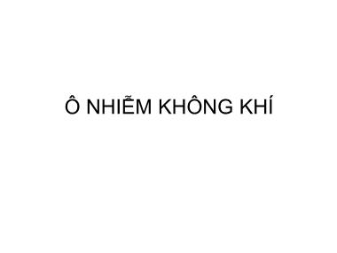 Giáo trình Ô nhiễm không khí (Bản đẹp)