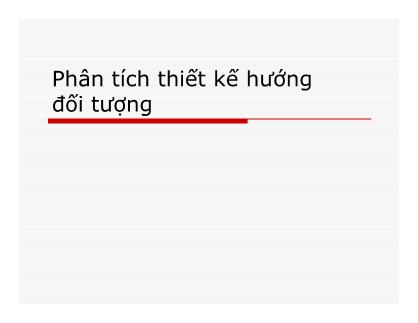 Giáo trình Phân tích thiết kế hướng đối tượng