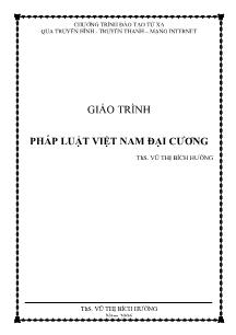 Giáo trình Pháp luật Việt nam đại cương - Vũ Thị Bích Hường