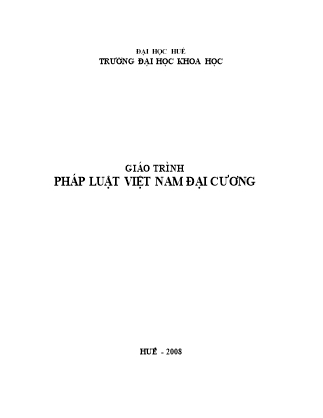 Giáo trình Pháp luật Việt Nam đại cương