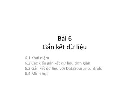 Giáo trình Phát triển Web nâng cao - Bài 6: Gắn kết dữ liệu