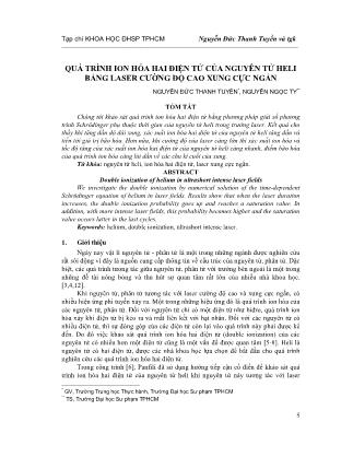 Giáo trình Quá trình ion hóa hai điện tử của nguyên tử heli bằng laser cường độ cao xung cực ngắn