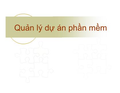 Giáo trình Quản lý dự án phần mềm