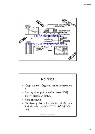 Giáo trình Quản lý dự án Xây dựng - Chương 6: Theo dõi và kiểm soát dự án - Nguyễn Duy Long