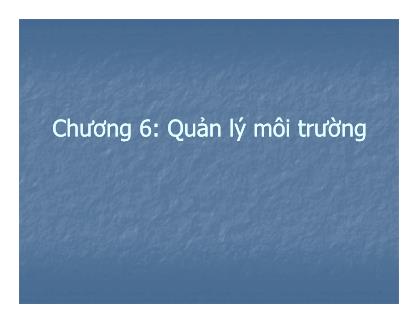 Giáo trình Quản lý môi trường - Nguyễn Quang Hồng