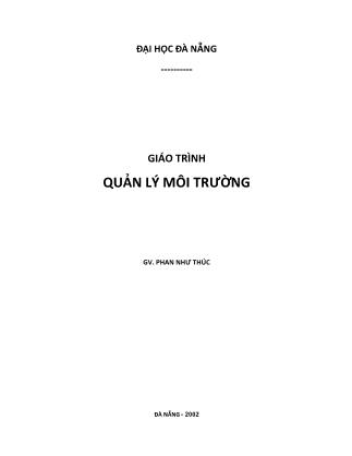 Giáo trình Quản lý môi trường - Phan Như Thúc