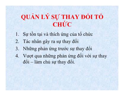 Giáo trình Quản lý sự thay đổi tổ chức