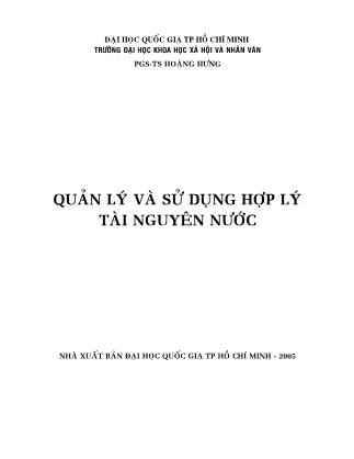 Giáo trình Quản lý và sử dụng hợp lý tài nguyên nước