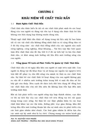 Giáo trình quản lý và xỷ lý chất thải rắn - Chương 1: Khái niệm về chất thải rắn