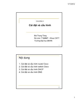 Giáo trình Quản trị Mạng - Chương 3: Cài đặt và cấu hình - Bùi Trọng Tùng