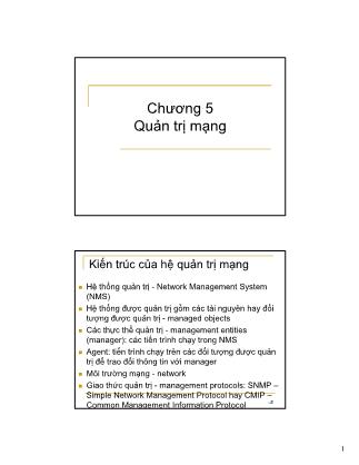 Giáo trình Quản trị Mạng - Chương 5: Quản trị mạng - Bùi Trọng Tùng