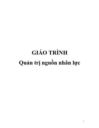 Giáo trình Quản trị nguồn nhân lực (Bản đẹp)