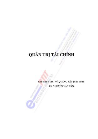 Giáo trình Quản trị tài chính - Vũ Quang Kết